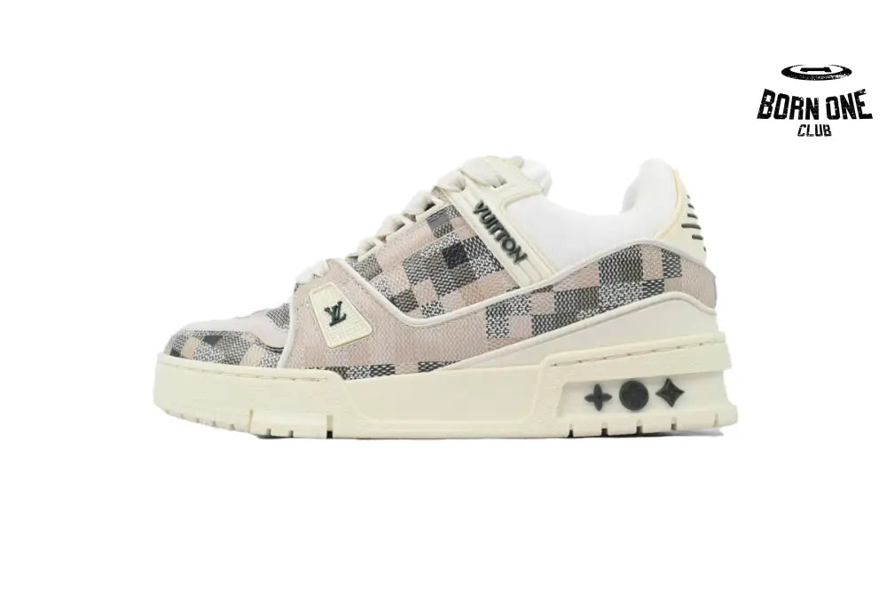 Trainer Grey White Grid