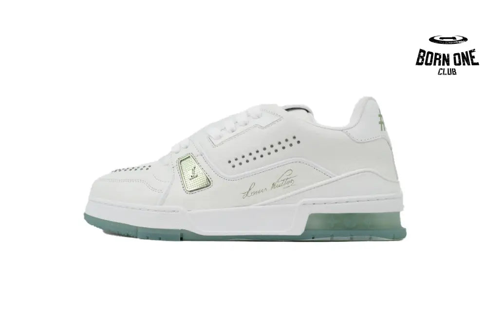 White Green Rivets Trainers