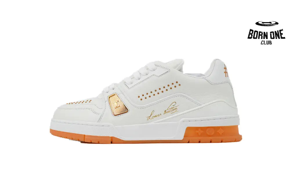 Trainer White Orange Rivet