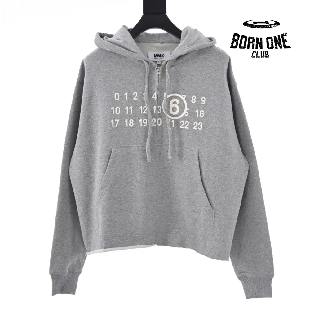 Logo Print Hoodie in Grey Hoodie