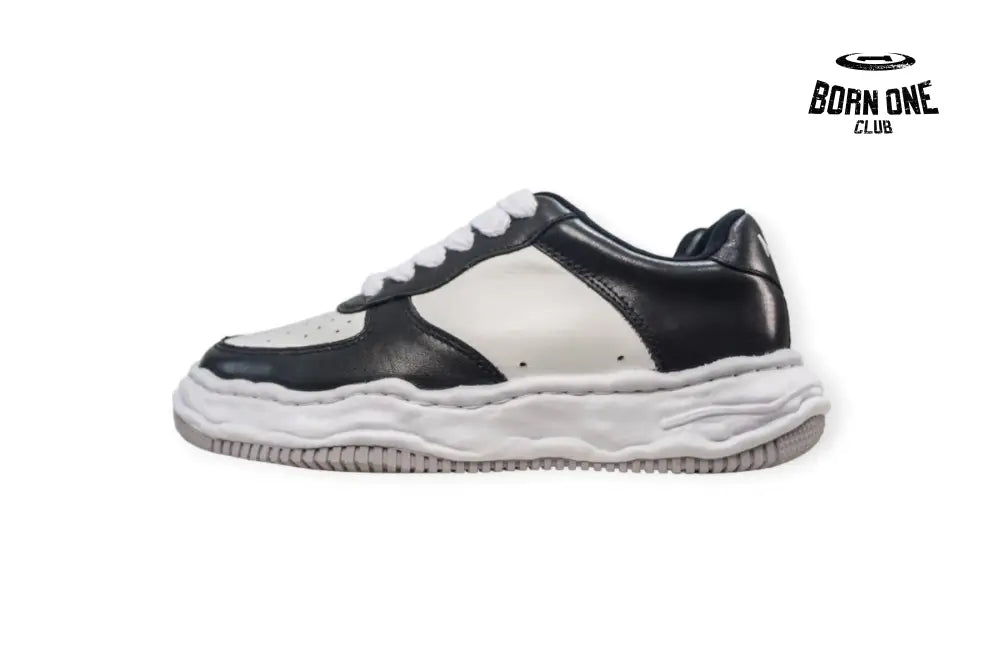 Maison Wayne Sole Leather Low-top Sneaker Black White