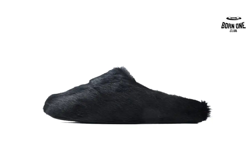 Marni Long-hair Calfskin Fussbett Sabot Black SBMR000600P412200N99