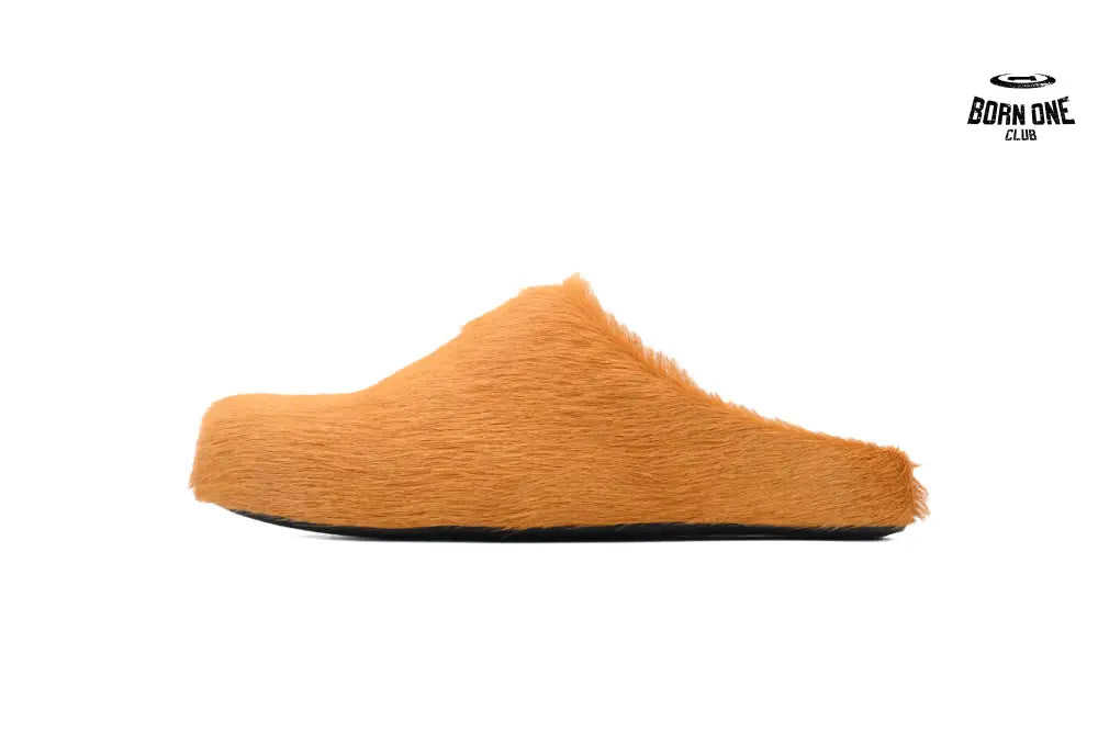 Marni Long-hair Calfskin Fussbett Sabot Earthy Yellow