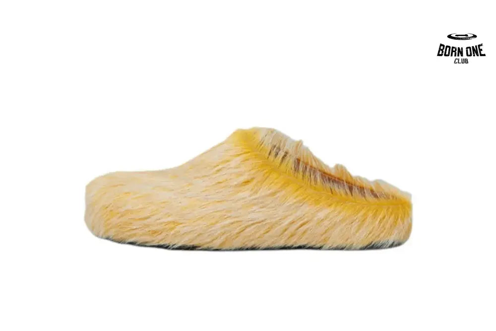 Marni Long-hair Calfskin Fussbett Sabot Light Yellow Brown