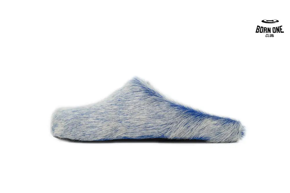 Marni Long-hair Calfskin Fussbett Tie Dye White Blue