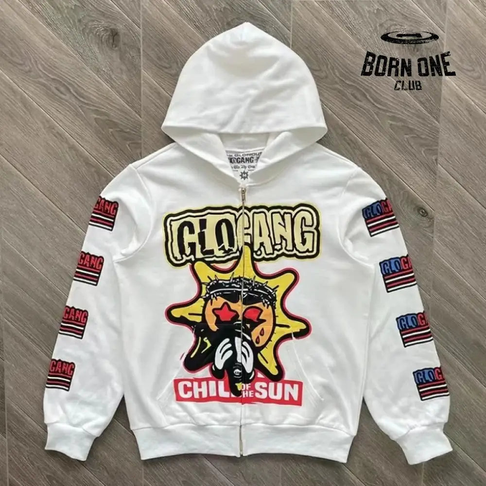 Hoodie White the Glo Boyz