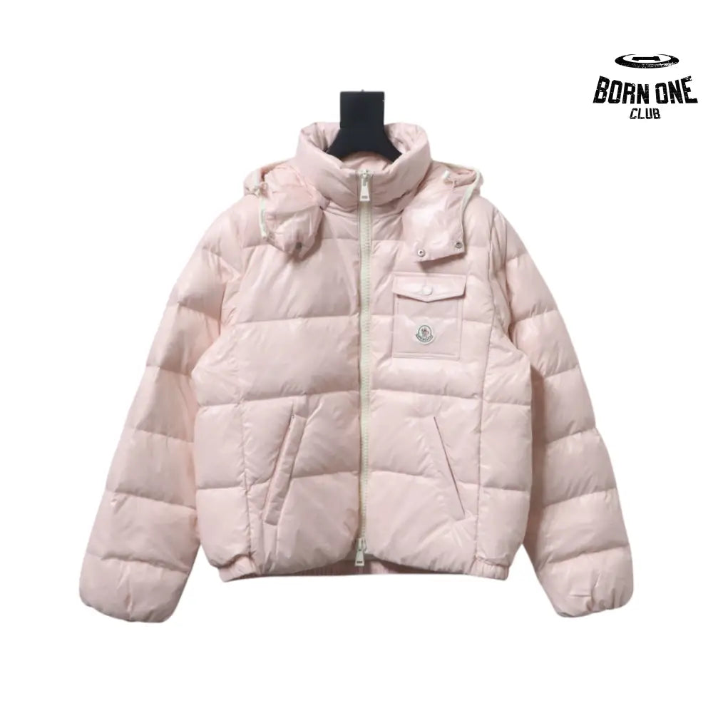 Andro Removable Hooded Short Down Jacket Light Pink