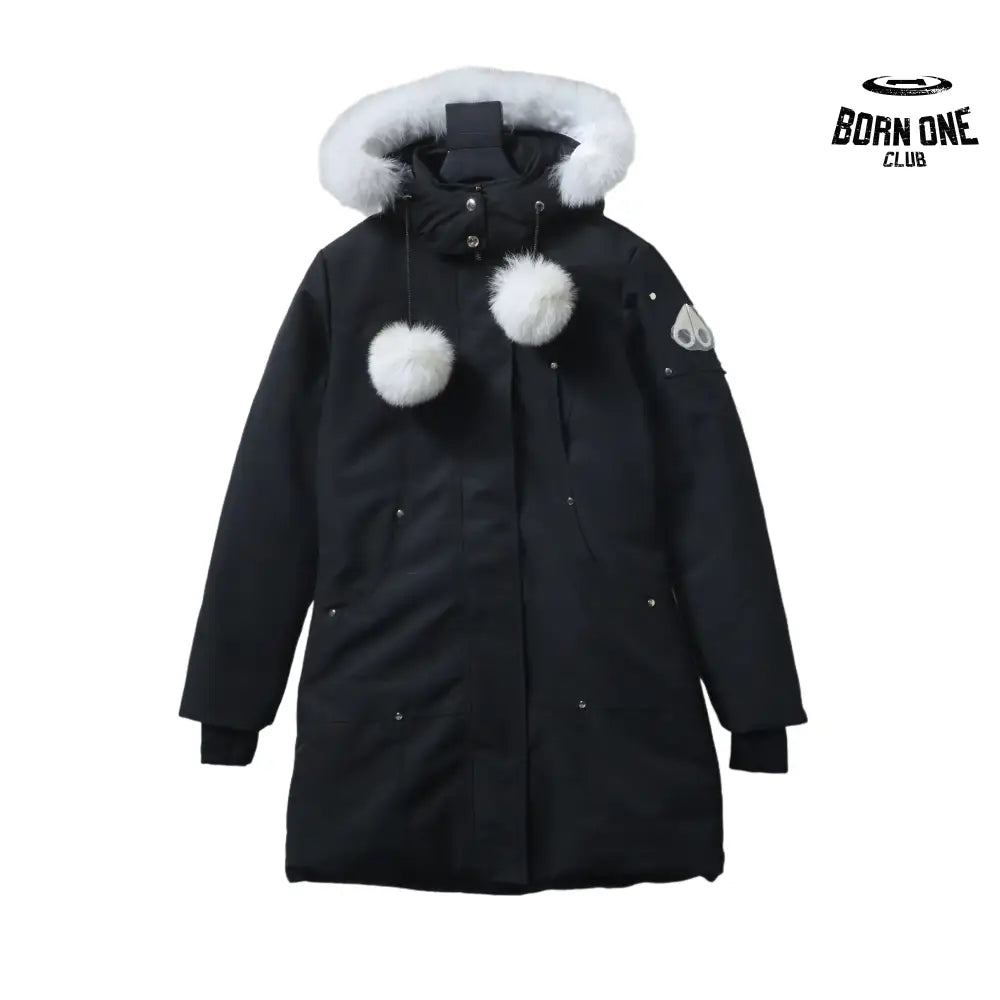 Debbie Down Bomber Jacket W/ Fur Black
