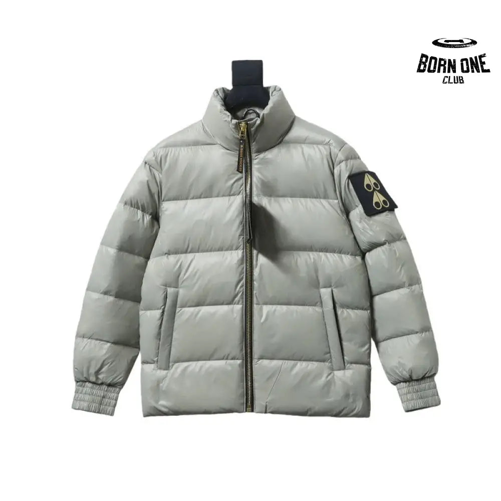 Gray Stand-up Collar Down Jacket Gold Scissors