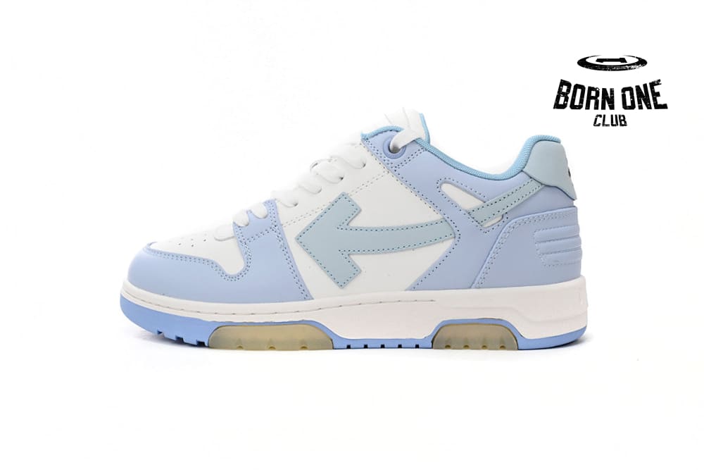 OOO Low Out Of Office Calf Leather White Light Blue OMIA189C99LEA0010140