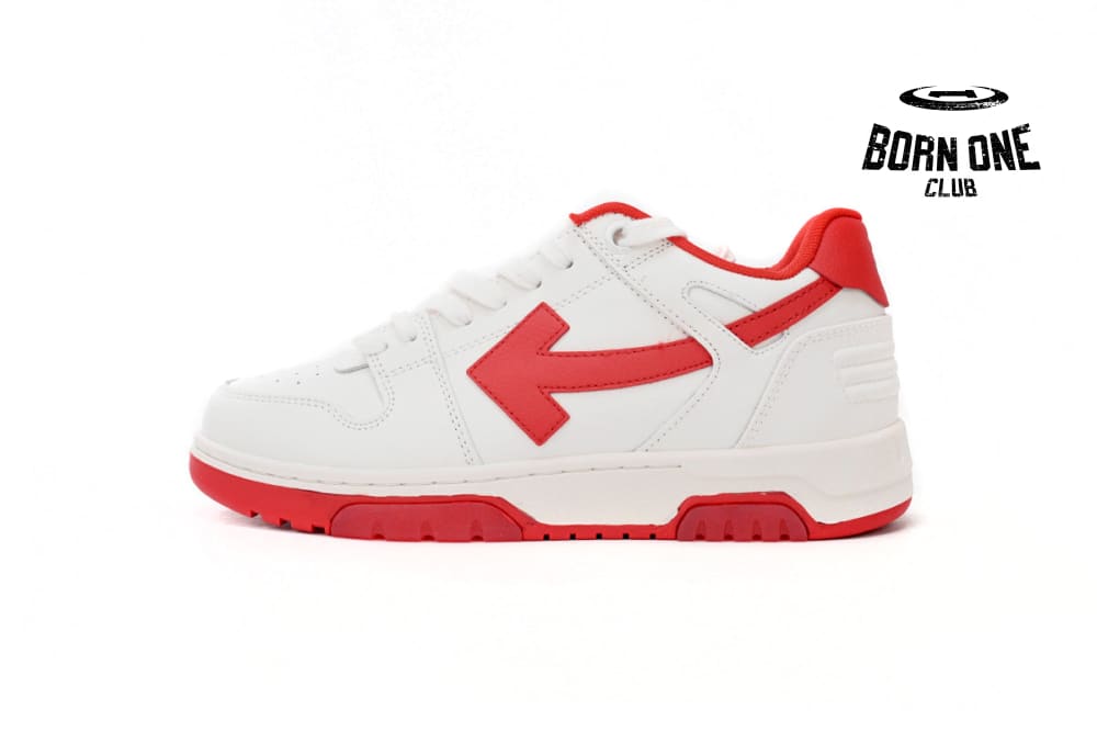 Out Of Office "OOO" Low Tops White Red OMIA189F22LEA0010125