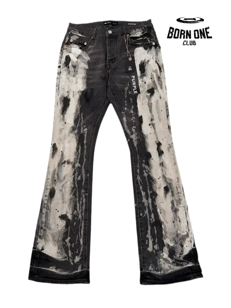 PURPLE BRΑND Splatter Ink Jeans Black Jeans