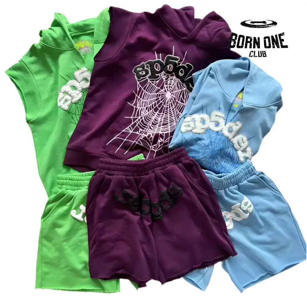 Web Hoodie shorts Set Shorts Hoodie