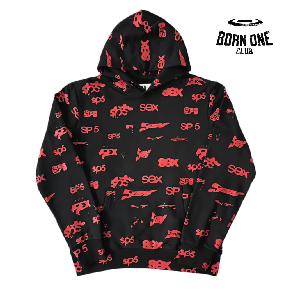 Spider Worldwide Hoodie Black Red Hoodie