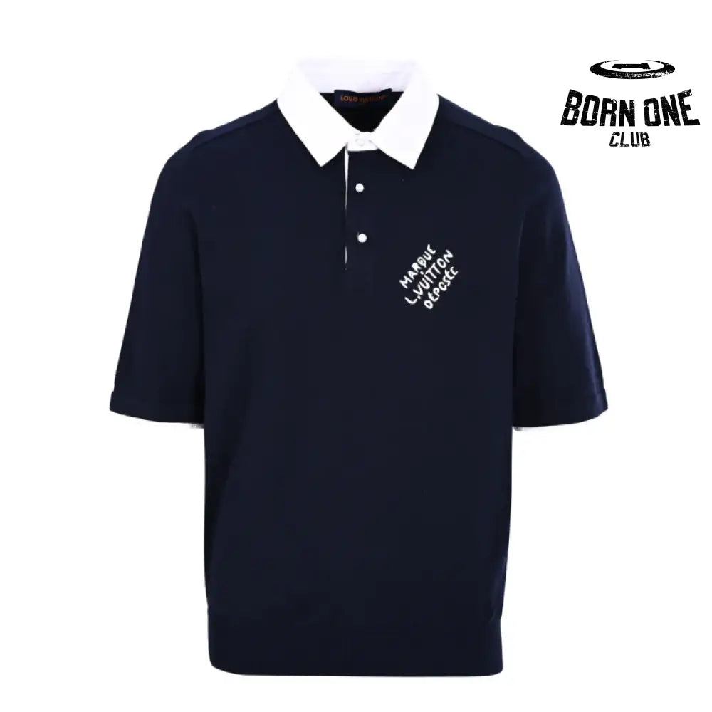 Embroidered Cotton Blend Polo Shirt