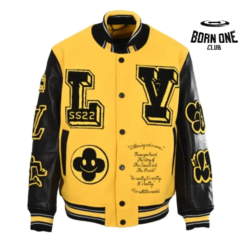 Leather Embroidered Varsity Jacket