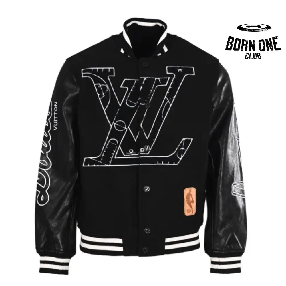 Leather Basketball Jacket x NBA in Black